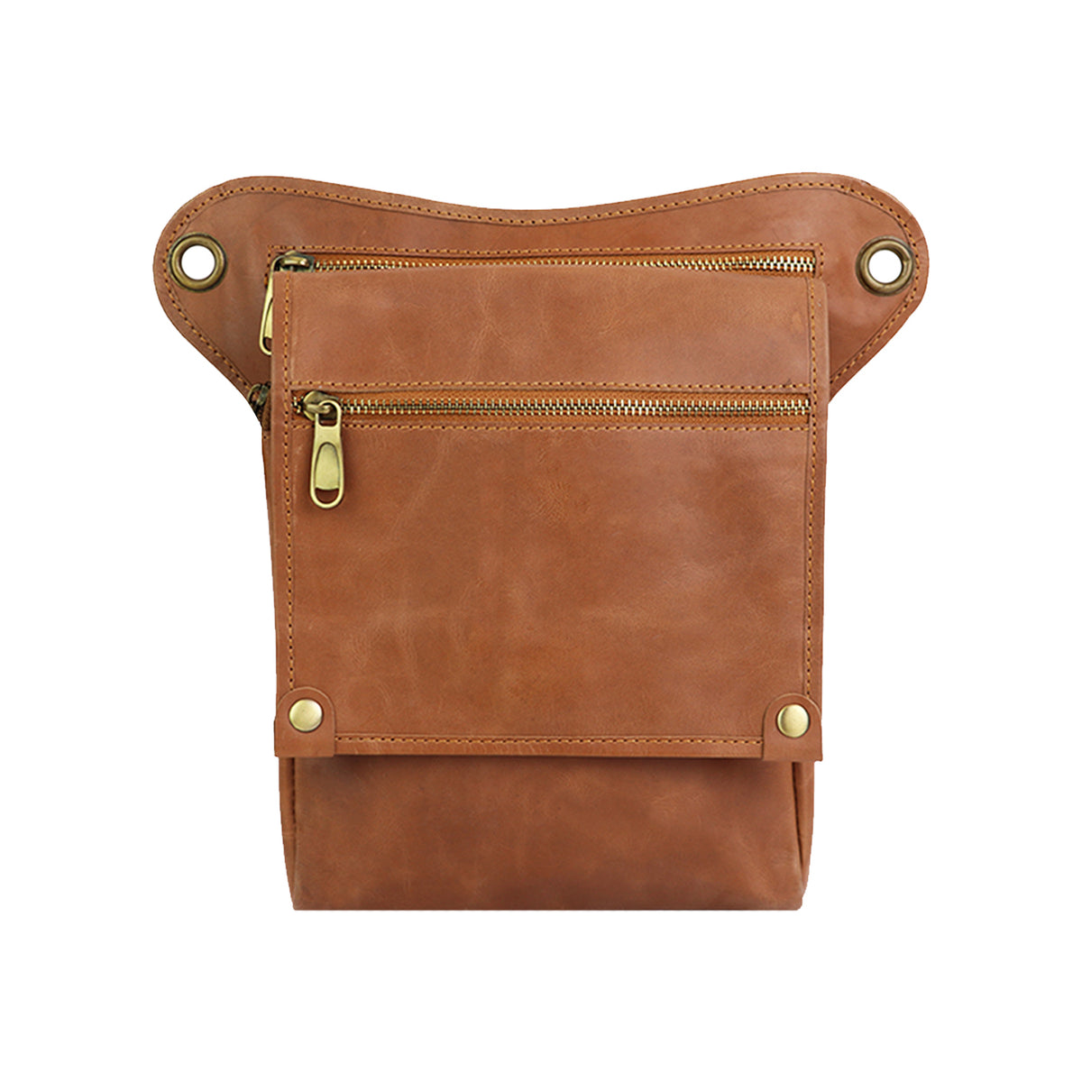 Vintage PU Leather Utility Bag – Multi-Pocket Travel & Everyday Bag