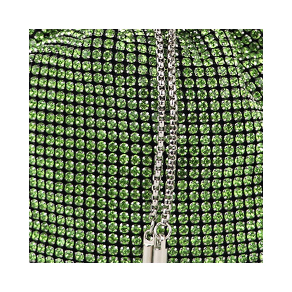 Luxury Rhinestone Drawstring Potli Bag with Metal Handle