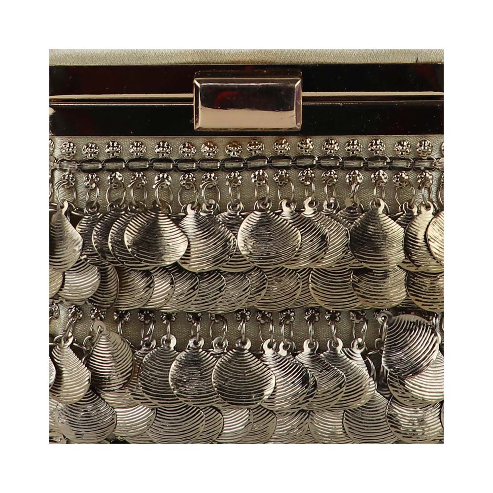 Antique Gold Coin Tassel Handbag – Luxe Velvet Box Clutch