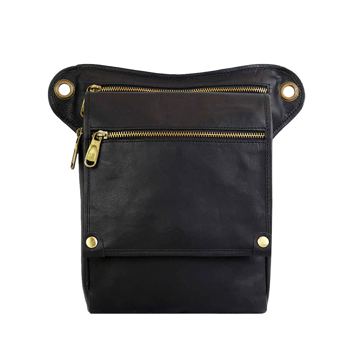 Vintage PU Leather Utility Bag – Multi-Pocket Travel & Everyday Bag