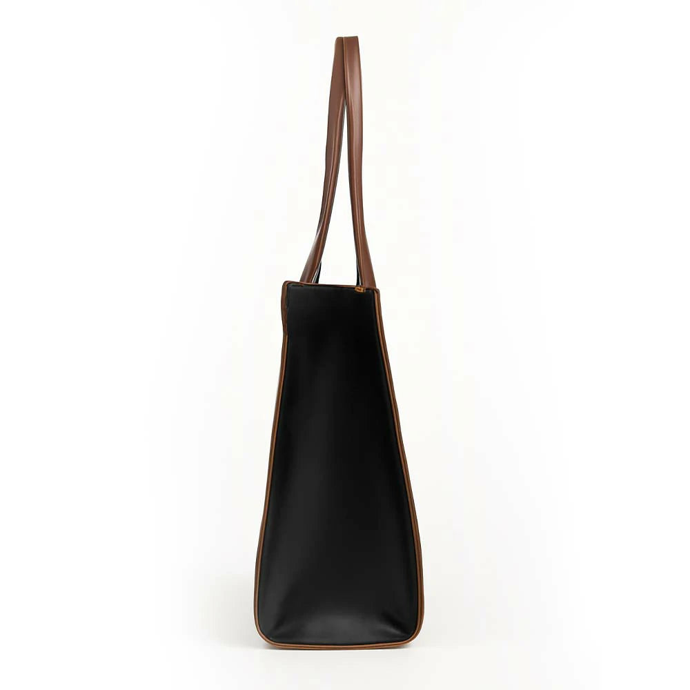 Structured PU Leatherette Tote Bag