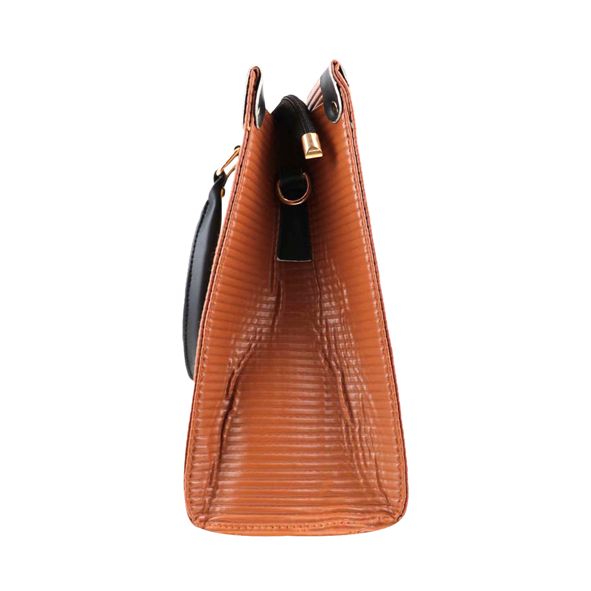 Classic Brown & Beige bag – Elegant Structured Handbag with Shoulder Strap