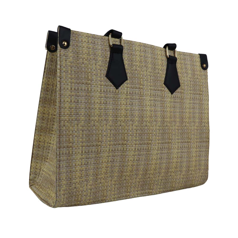 Classic Brown & Beige bag – Elegant Structured Handbag with Shoulder Strap