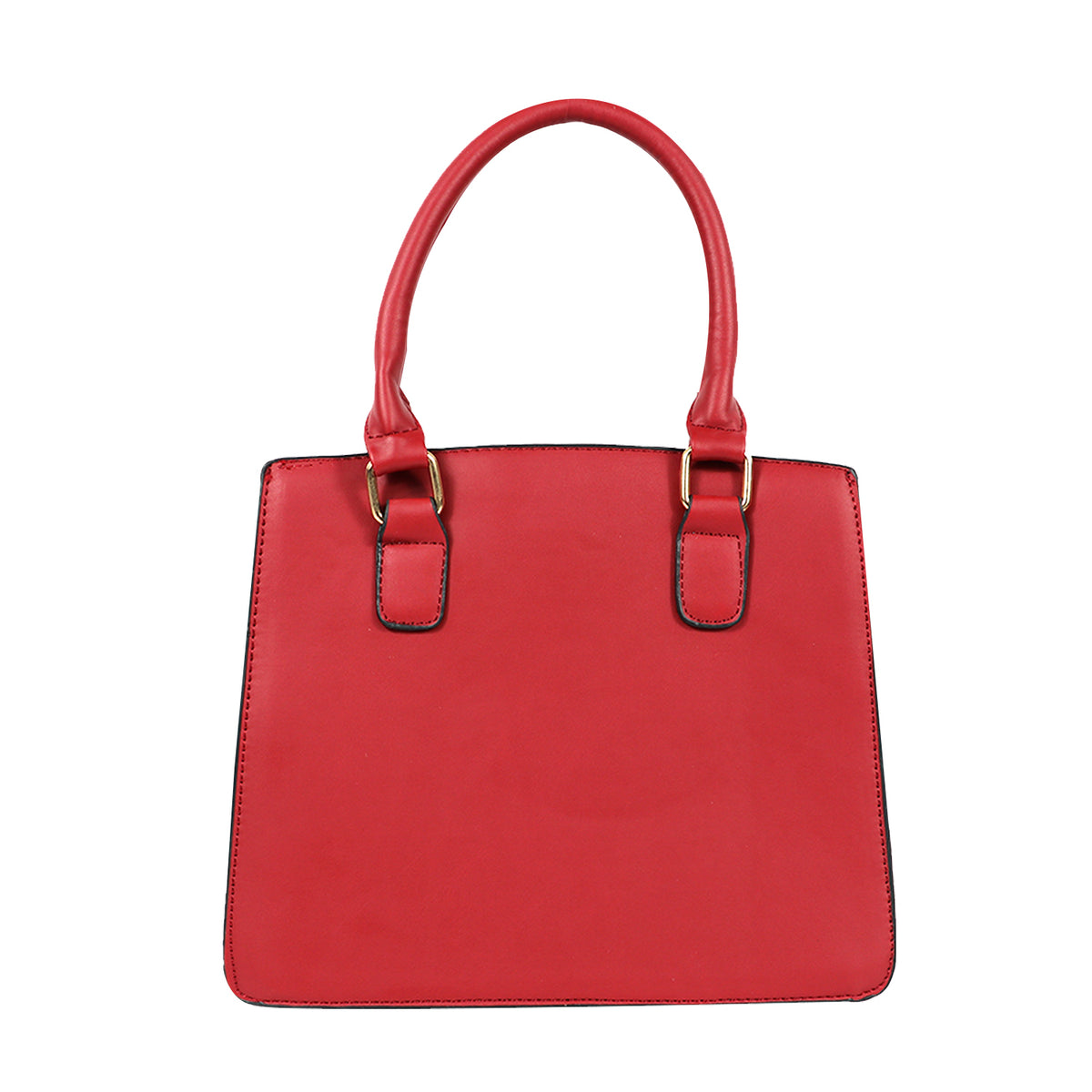 Croc-Embossed Handbag with Gold Accents