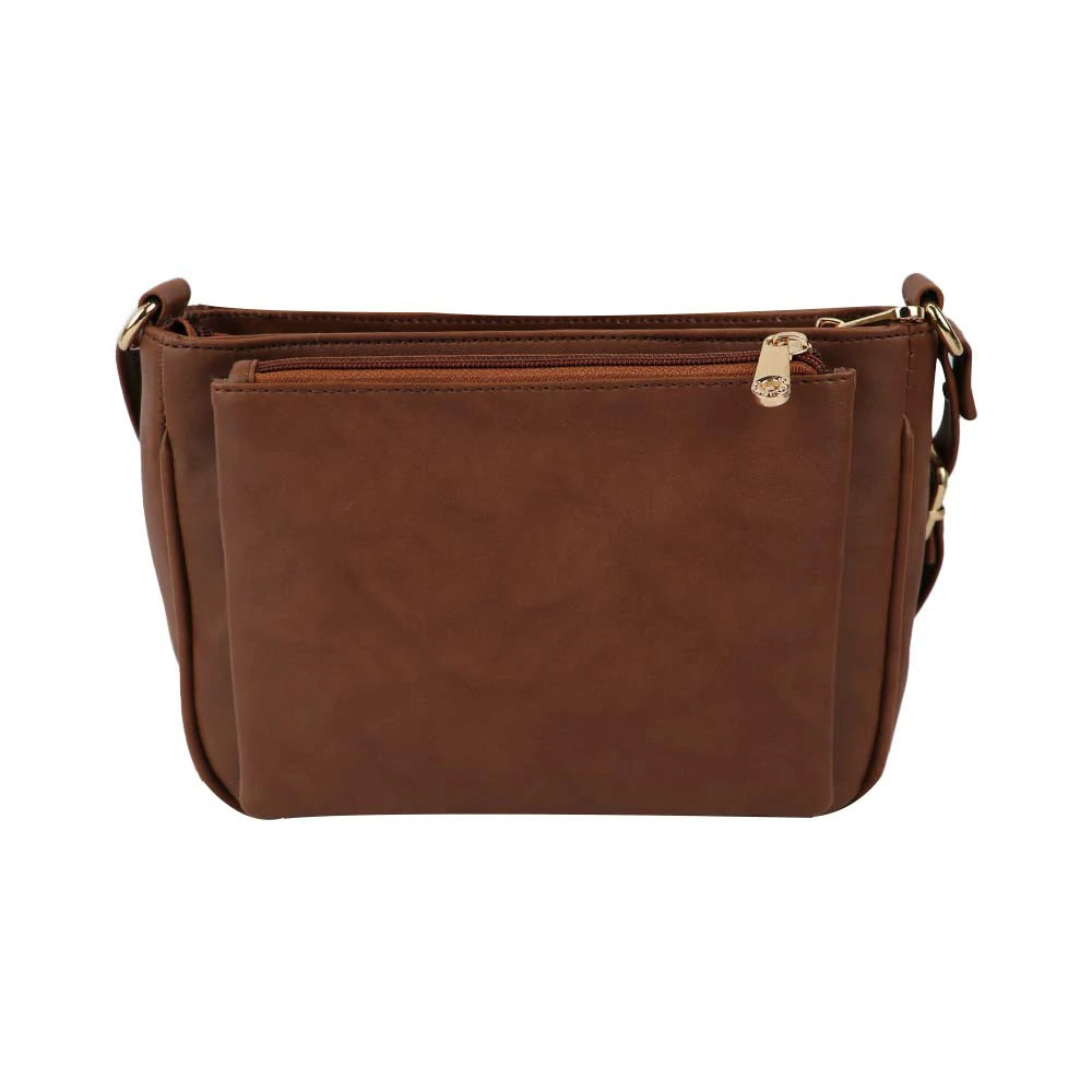 Classic Brown PU Leather Sling Bag – Everyday Chic