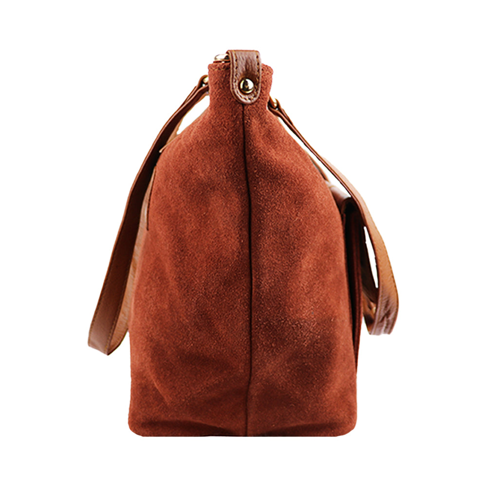 Rust Brown Tote Bag with PU Leather Accents – Chic & Spacious