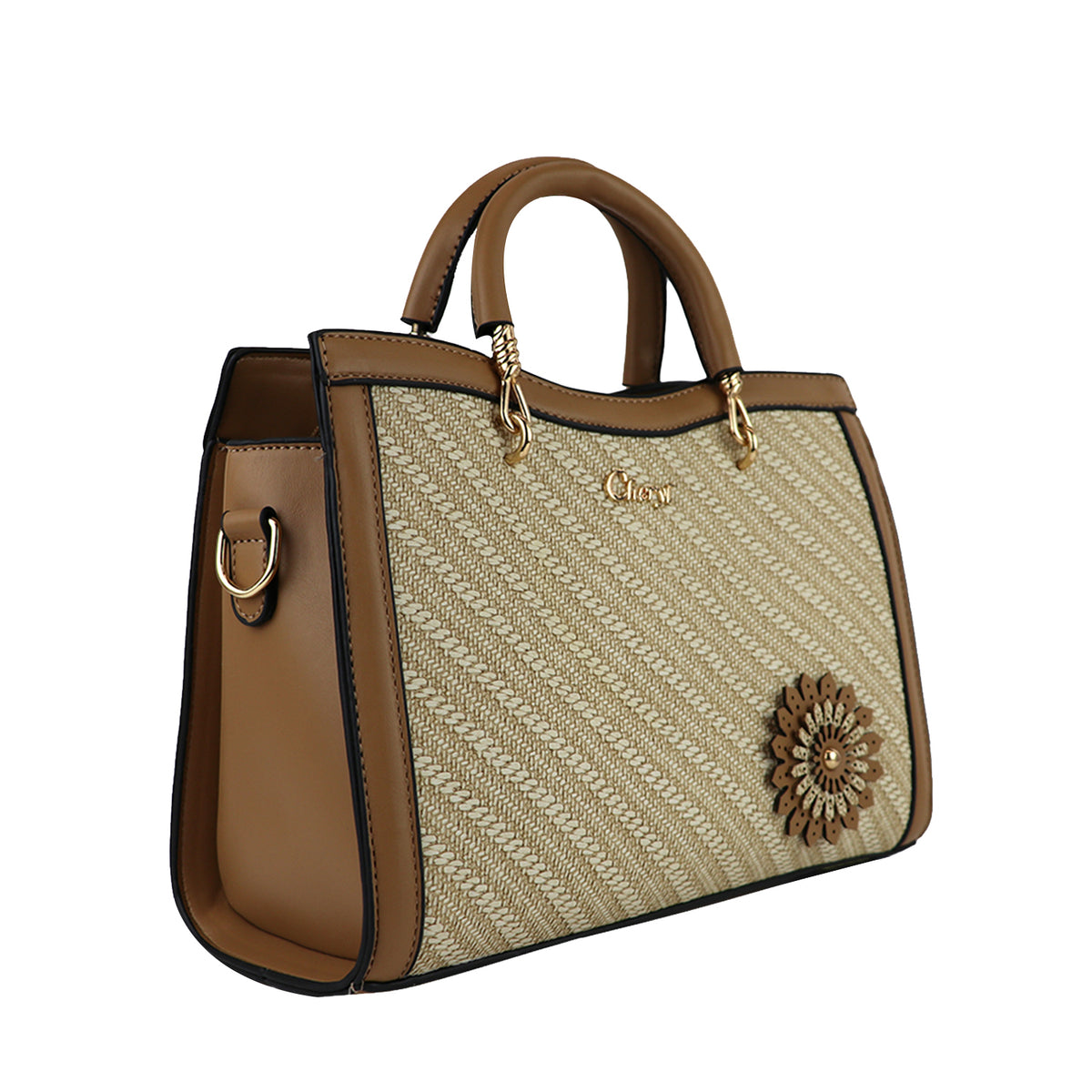Elegant Handbag with Floral Accent, Perfect for Every Occasion