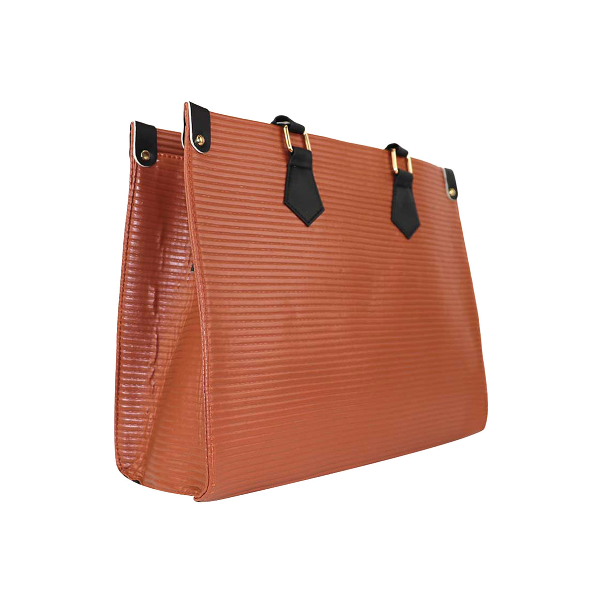 Classic Brown & Beige bag – Elegant Structured Handbag with Shoulder Strap