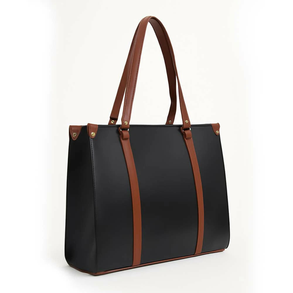 Structured PU Leatherette Tote Bag