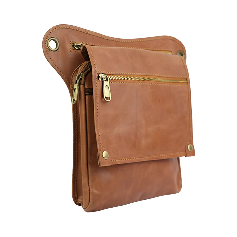 Vintage PU Leather Utility Bag – Multi-Pocket Travel & Everyday Bag