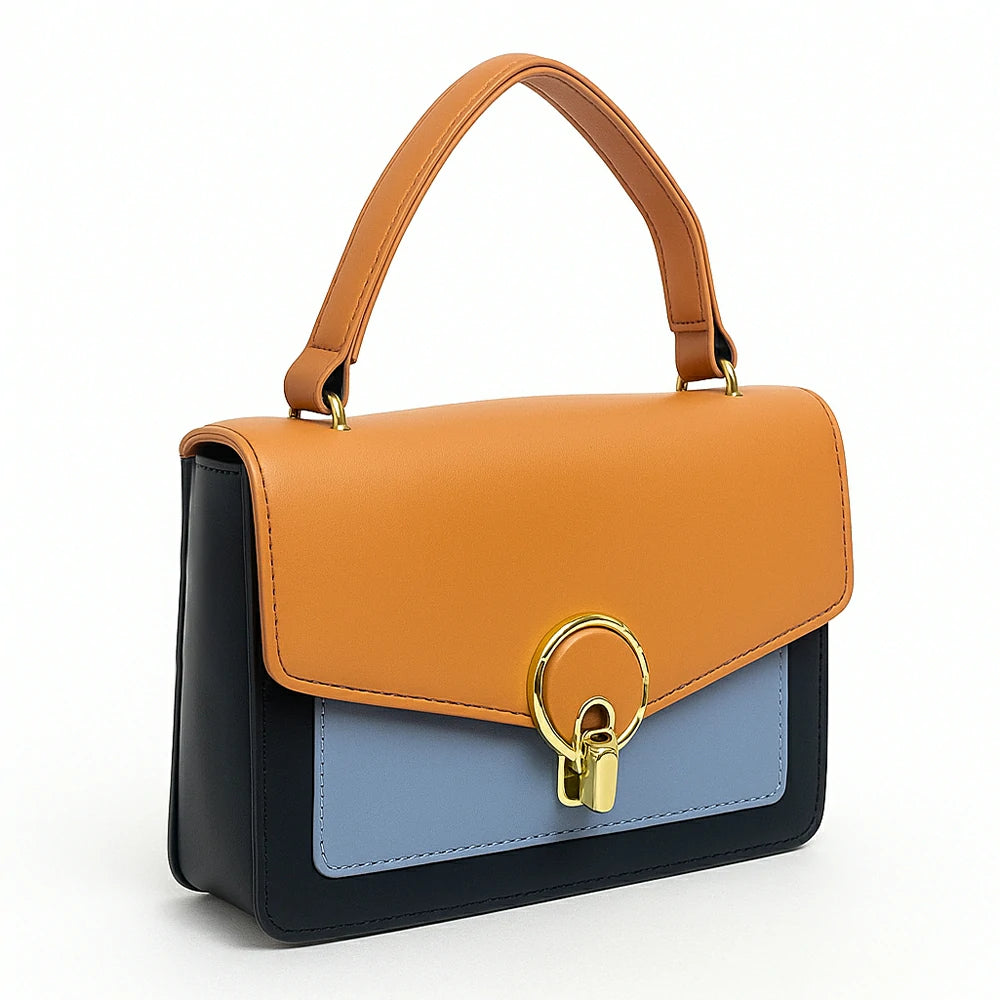 Tri-Tone Color Block crossbody Bag