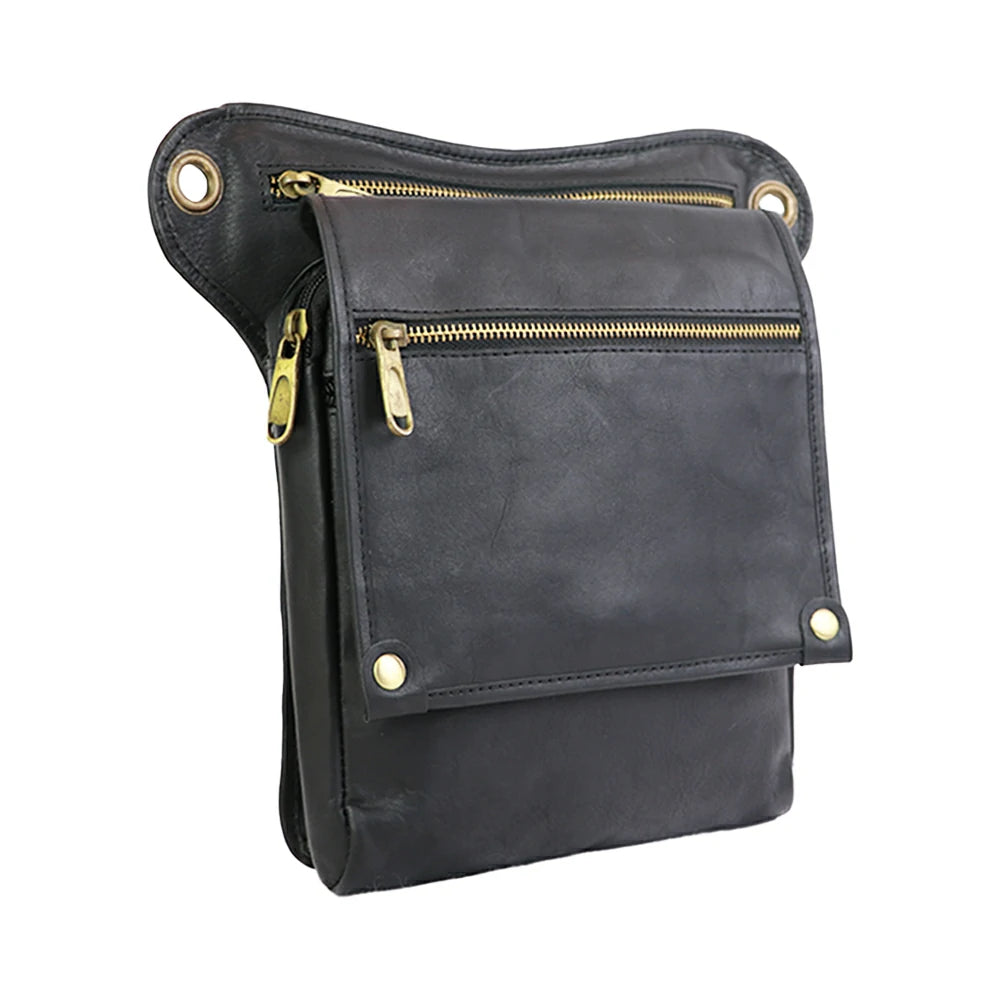 Vintage PU Leather Utility Bag – Multi-Pocket Travel & Everyday Bag