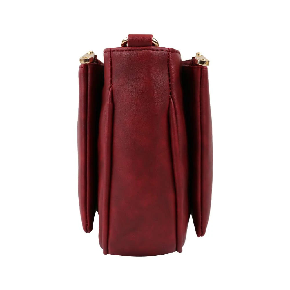 Classic Brown PU Leather Sling Bag – Everyday Chic