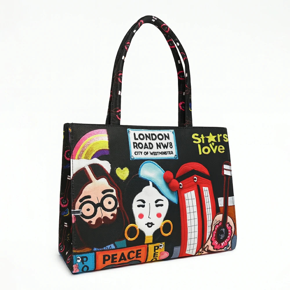 London Pop-Art Canvas Tote Bag