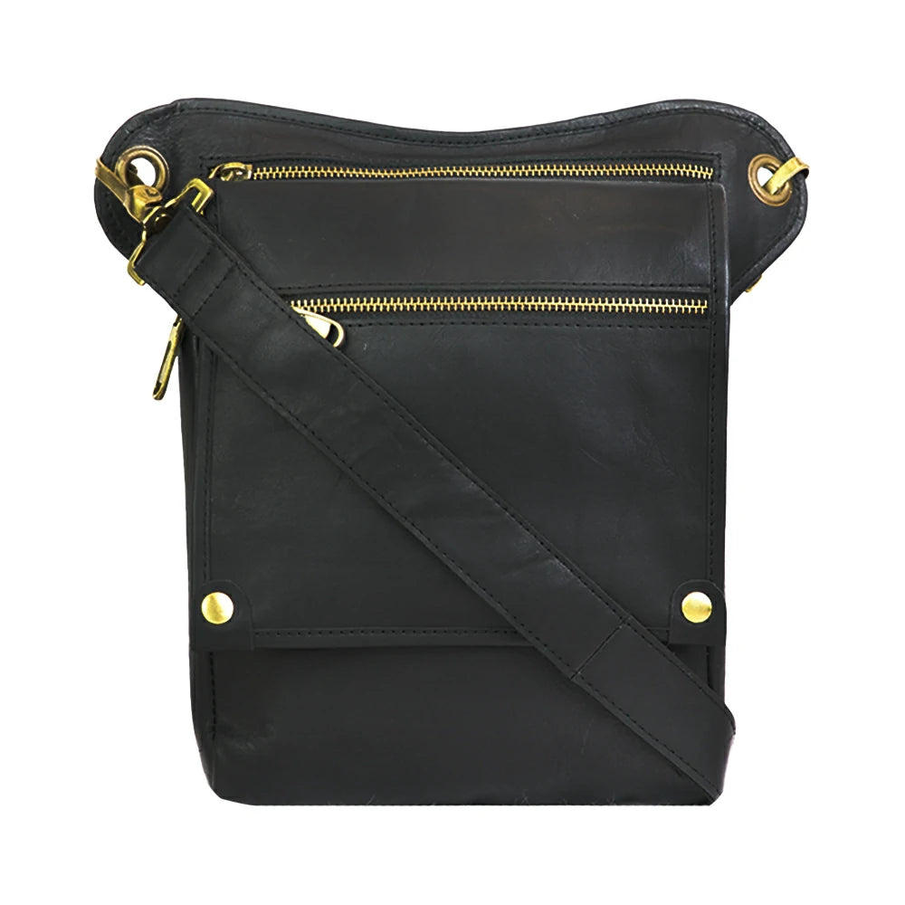 Vintage PU Leather Utility Bag – Multi-Pocket Travel & Everyday Bag