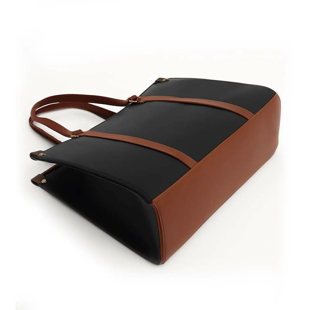 Structured PU Leatherette Tote Bag