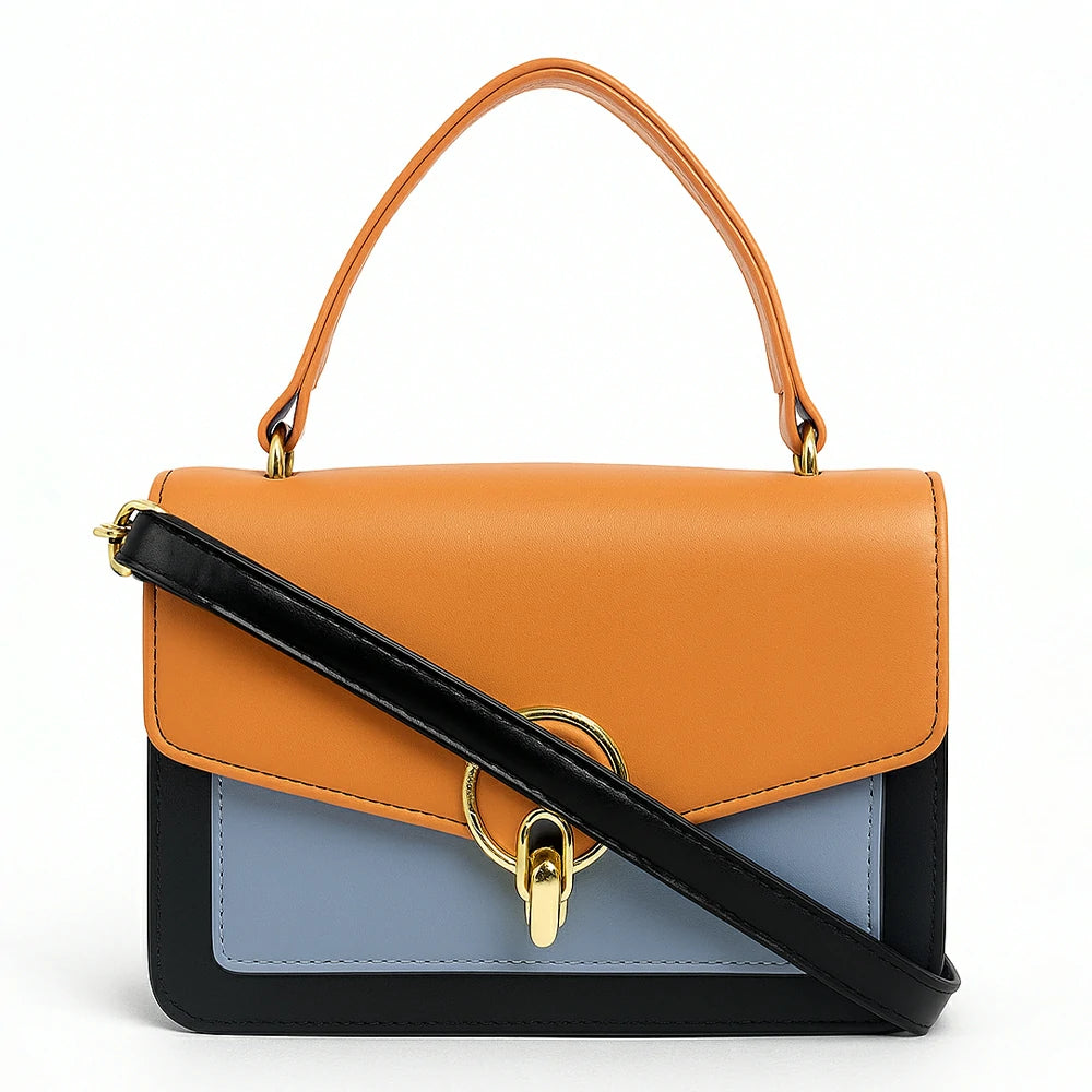Tri-Tone Color Block crossbody Bag