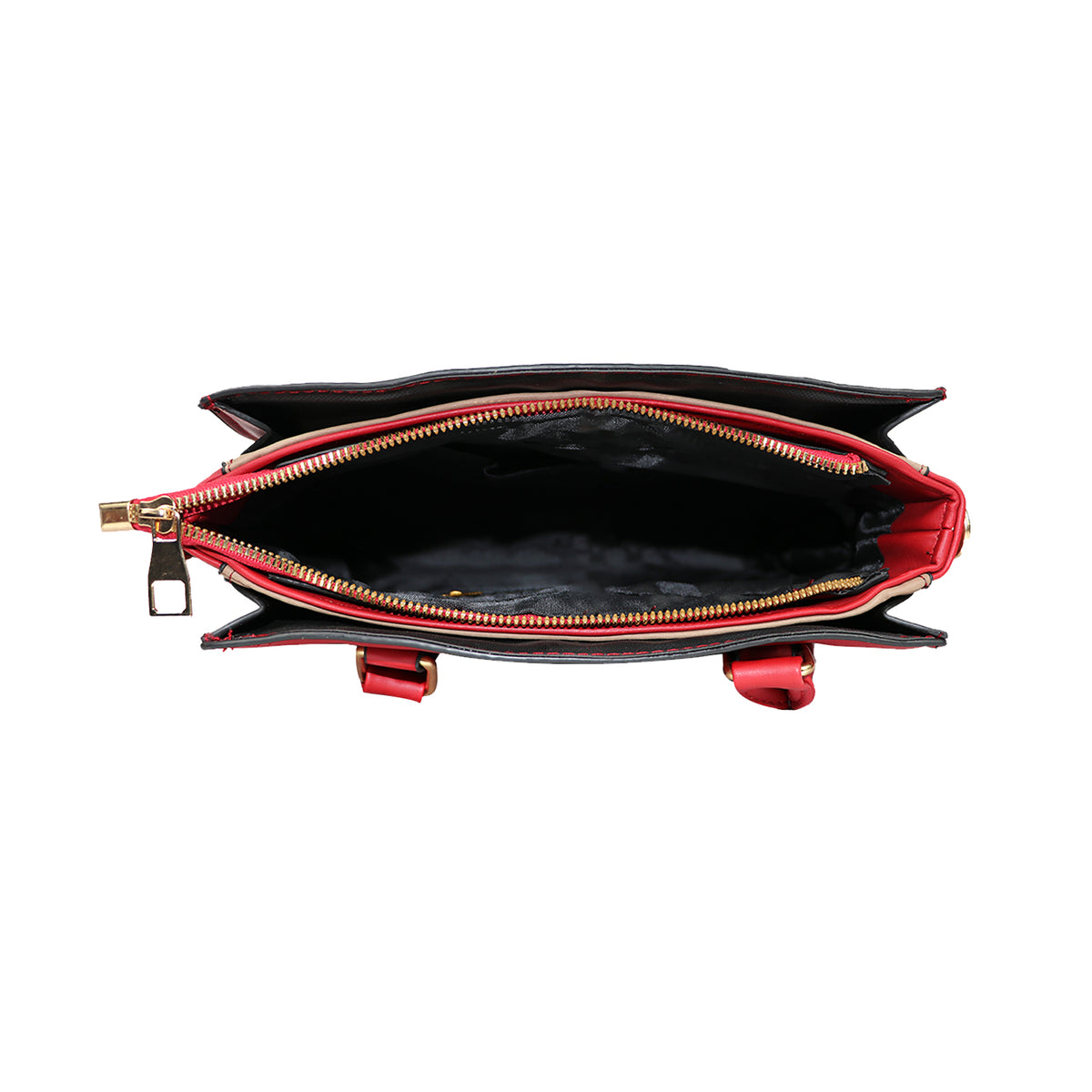 Croc-Embossed Handbag with Gold Accents