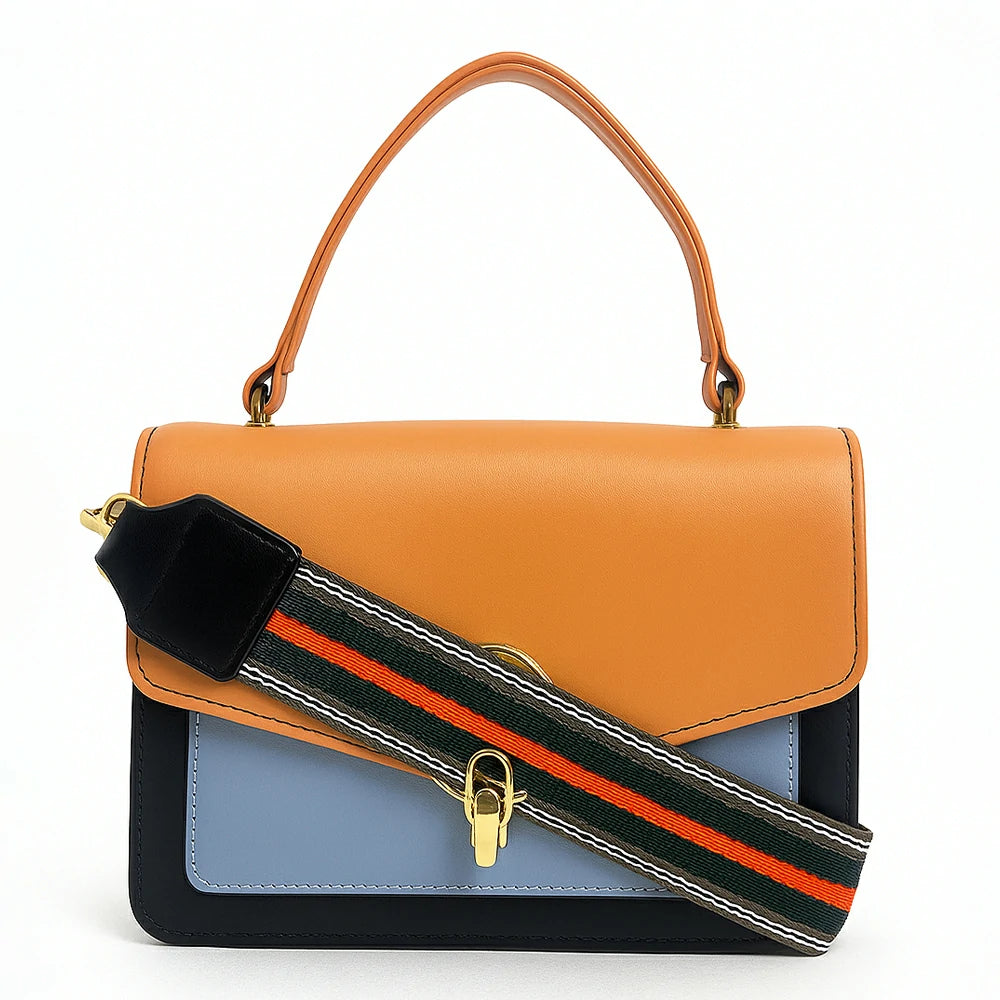 Tri-Tone Color Block crossbody Bag