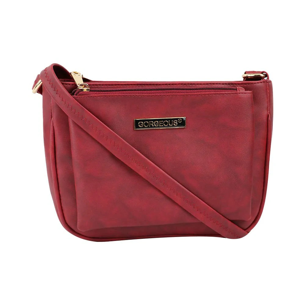 Classic Brown PU Leather Sling Bag – Everyday Chic