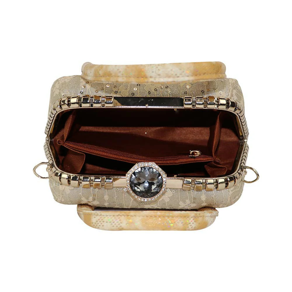 Golden Glam Luxe Handbag – Vintage-Inspired Embellished Purse