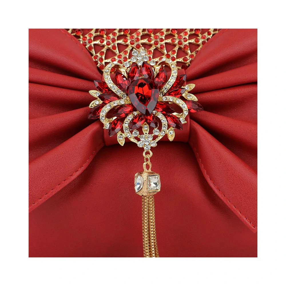 Elegant Red Bow Party Clutch – Perfect for Weddings & Special Occasions