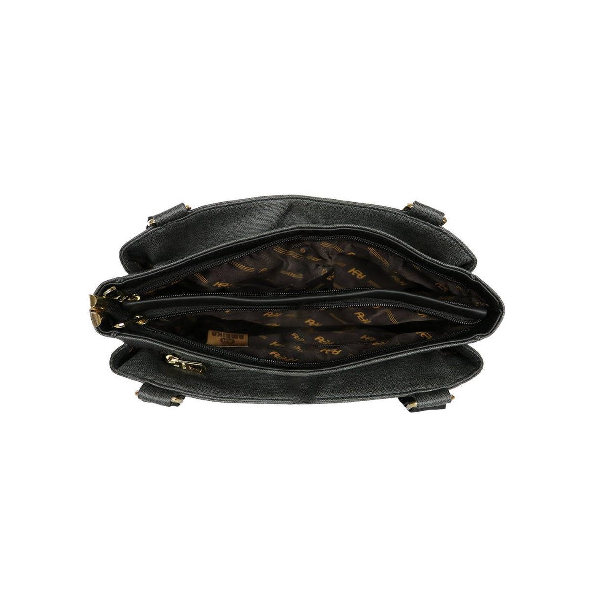 Elegant Grey & Black Bag – Stylish & Spacious Handbag for Women