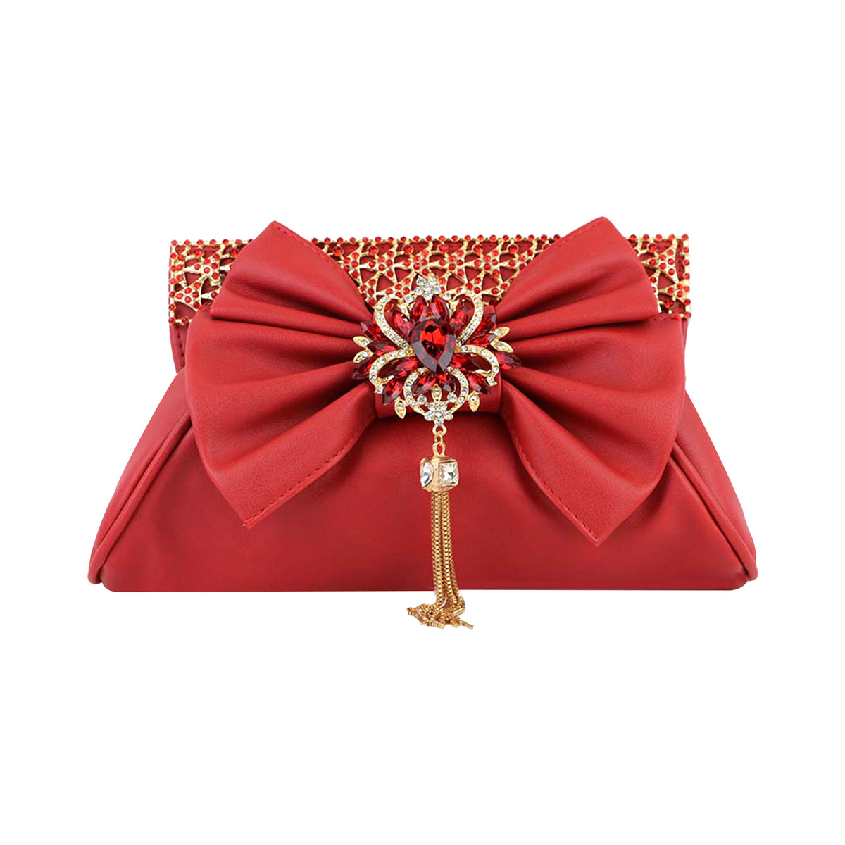 Elegant Red Bow Party Clutch – Perfect for Weddings & Special Occasions
