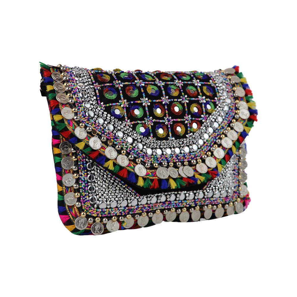 Sling Bag Boho Mirror Work Bag – Vibrant Ethnic Chic