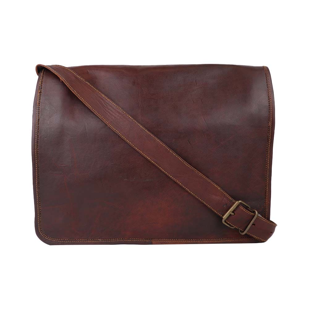 Classic Dark Brown PU Leather Sling Bag – Elegant & Spacious office bag or Daily Use