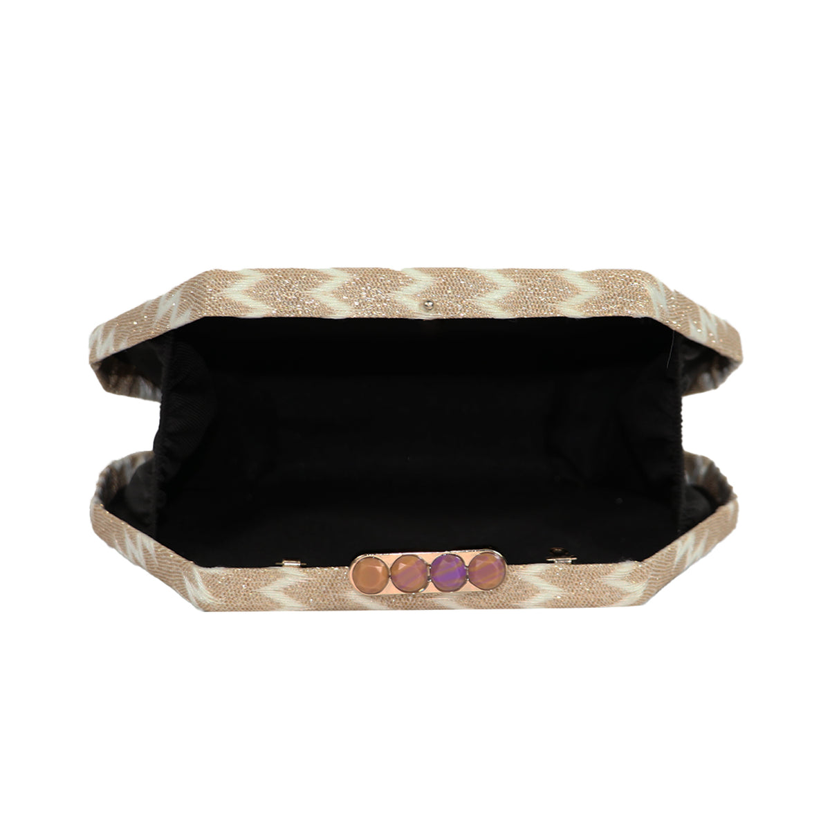 Red Glam Octagon Clutch – Sparkling Evening Bag with Gold Chain