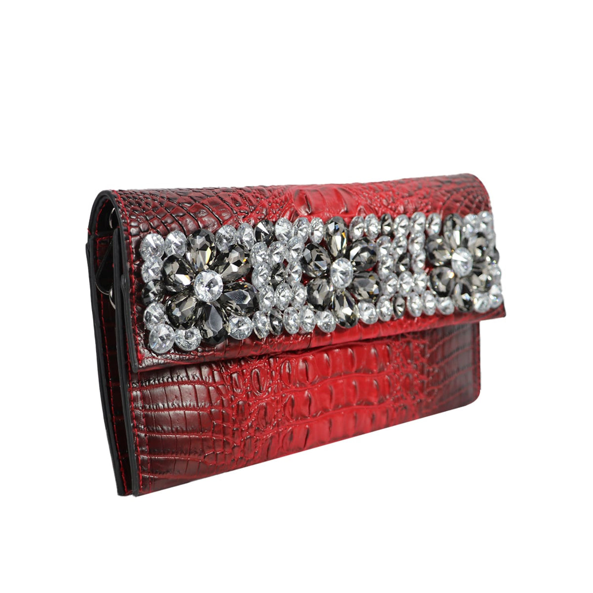 Red Embellished Designer Clutch For Function