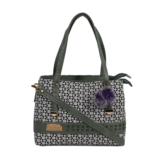 Women’s Floral Print Tote Handbag with Detachable Sling Strap