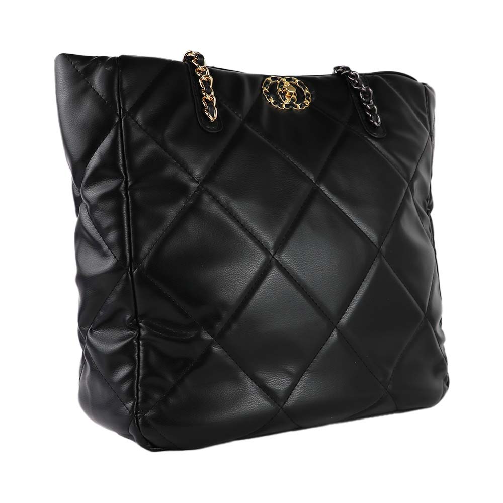Quilted Blue Tote Bag – Chic & Spacious Everyday Shoulder Bag
