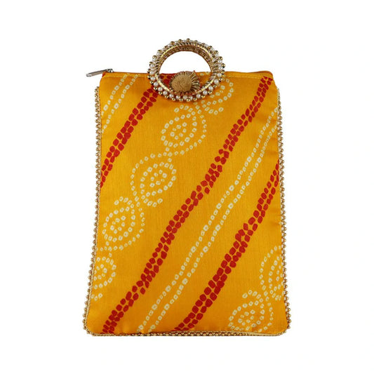Embroidered Pearl Handle Bag