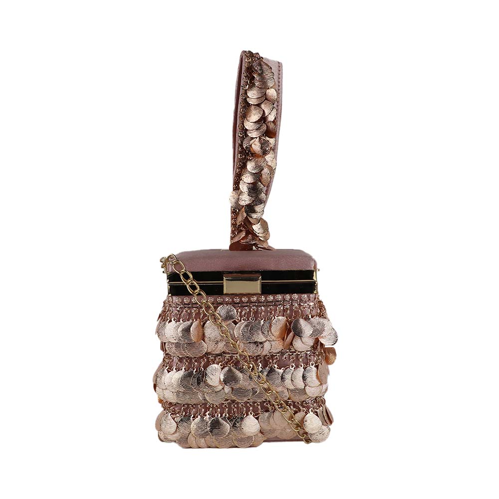 Antique Gold Coin Tassel Handbag – Luxe Velvet Box Clutch