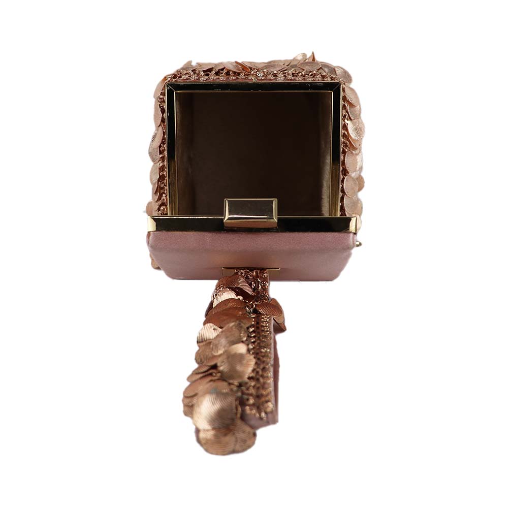 Antique Gold Coin Tassel Handbag – Luxe Velvet Box Clutch