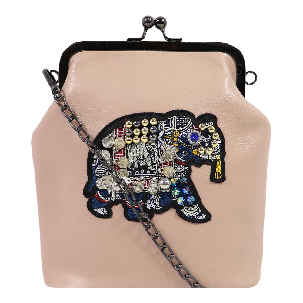 Vintage Elephant Embroidered Sling Bag