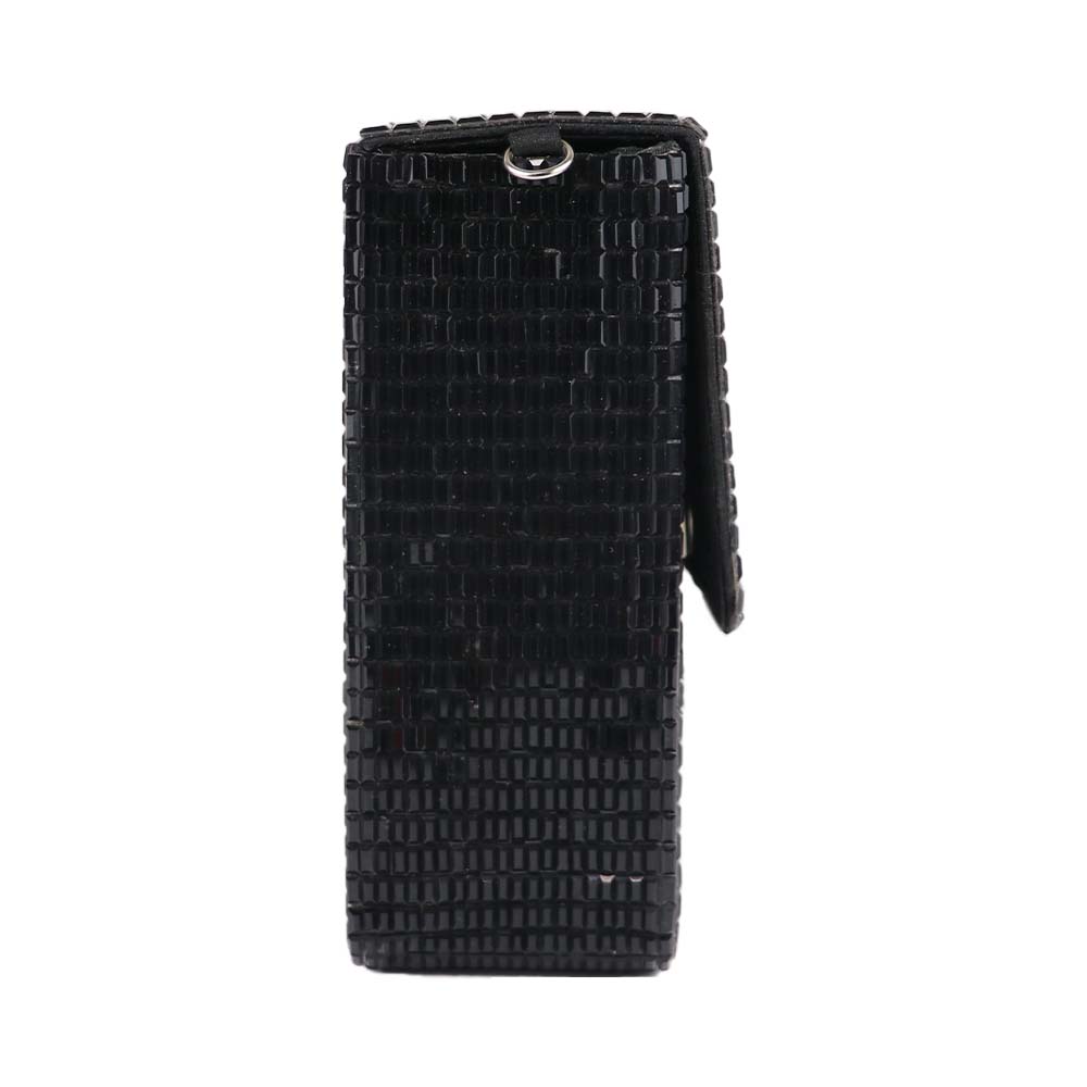 Pearl Strap Clutch with Rhinestone "B" Initial