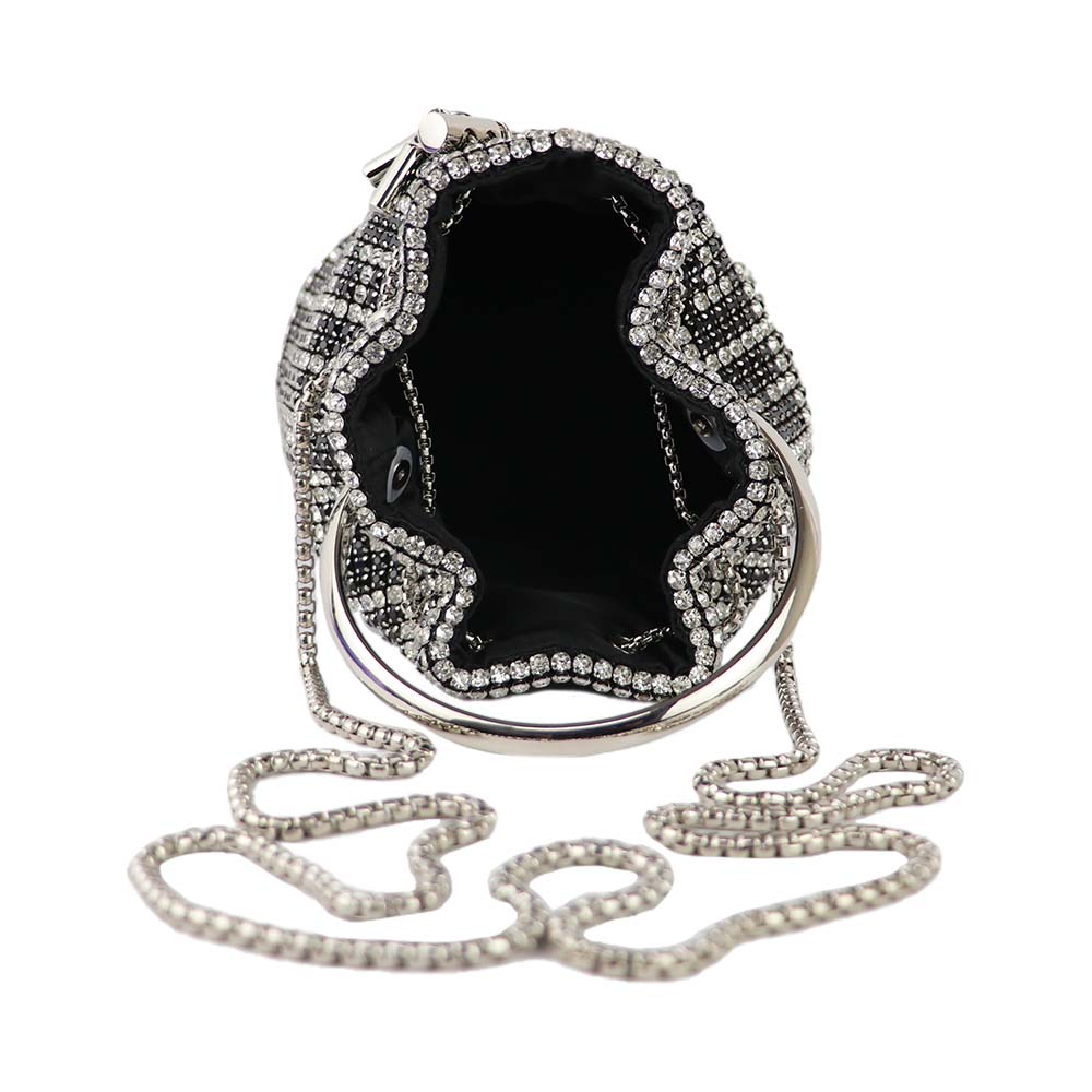 Luxury Rhinestone Drawstring Potli Bag with Metal Handle