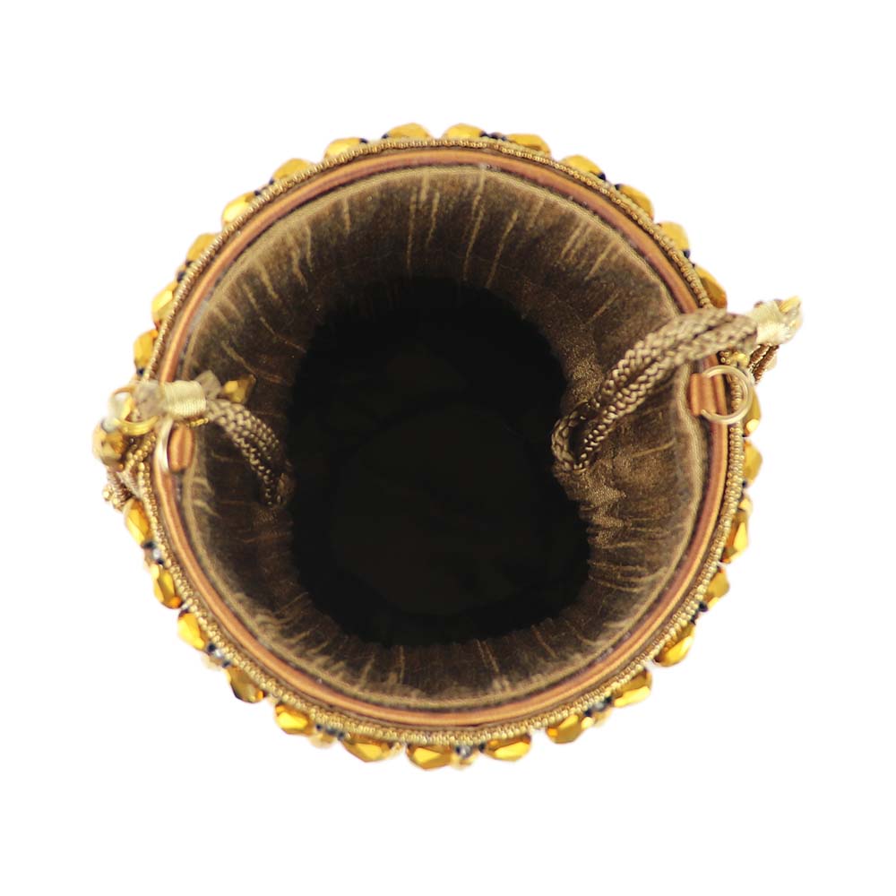 Gold Beaded Potli Bag – Handcrafted Bridal & Festive