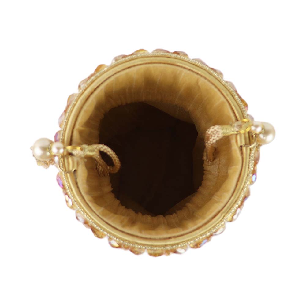 Gold Beaded Potli Bag – Handcrafted Bridal & Festive