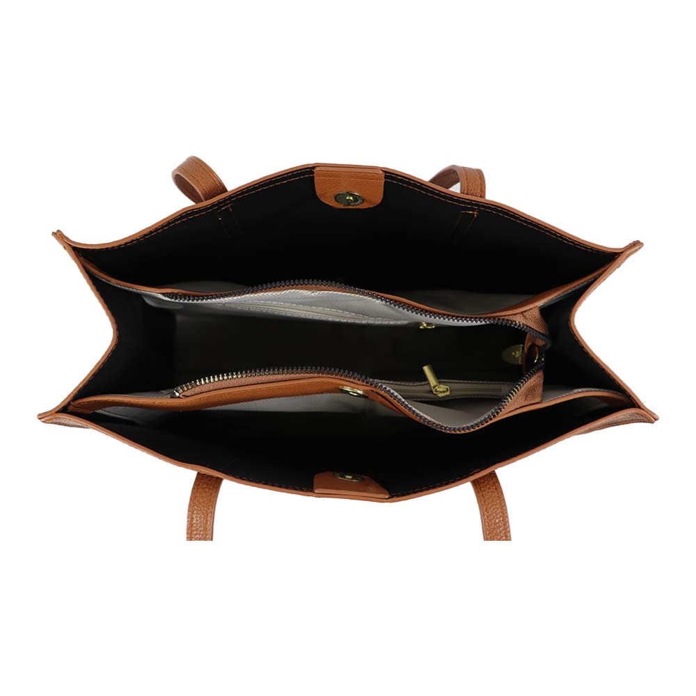 Classic Taupe Structured Tote Bag