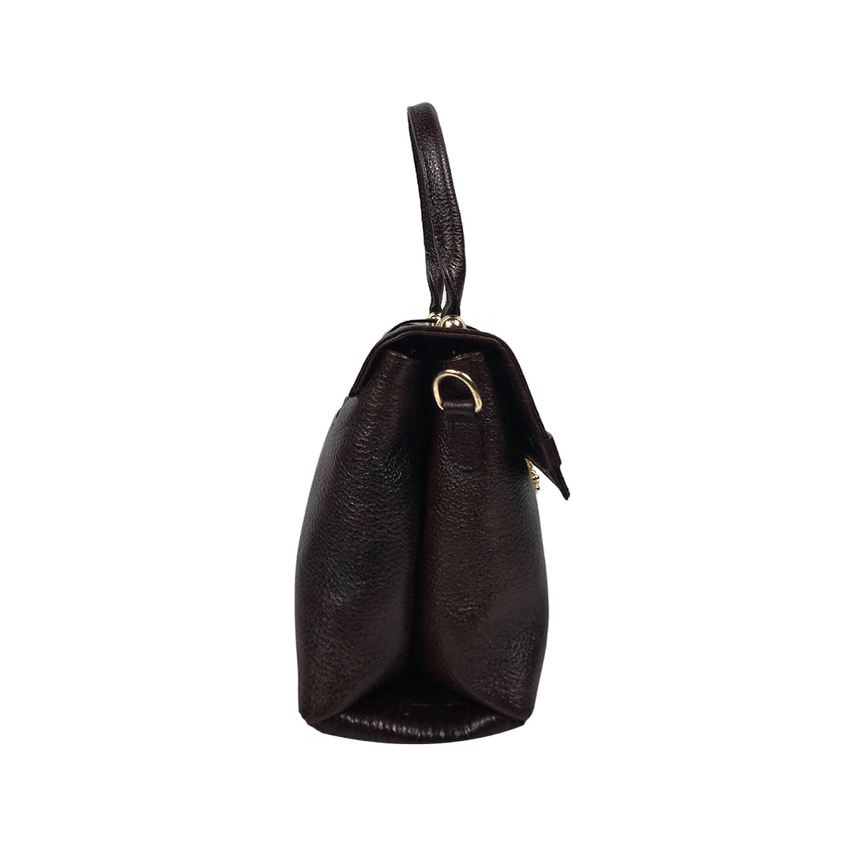 Croc-Texture PU Leather Handbag – Elegant Structured with Gold Lock