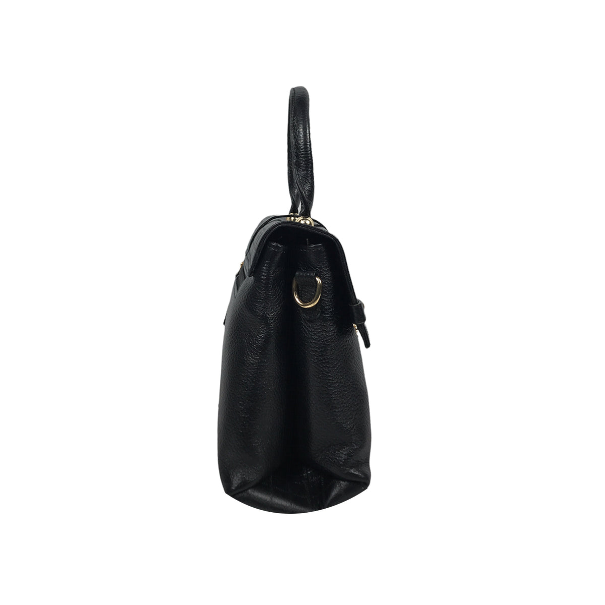 Croc-Texture PU Leather Handbag – Elegant Structured with Gold Lock