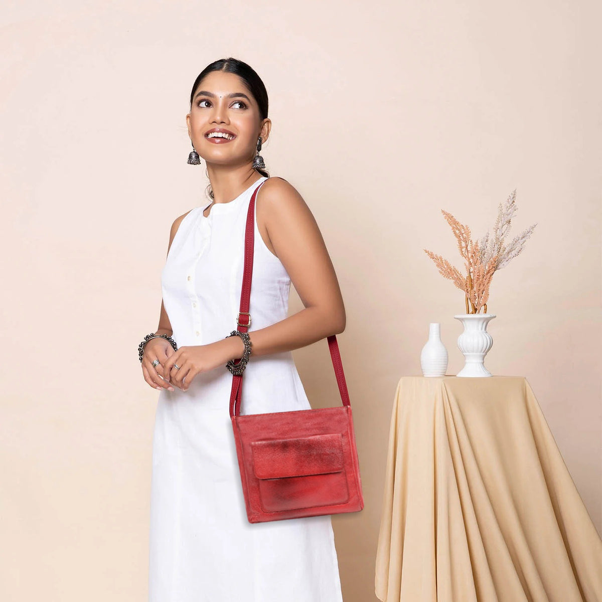 PU Leather Crossbody Bag – Vintage Everyday Sling Bag