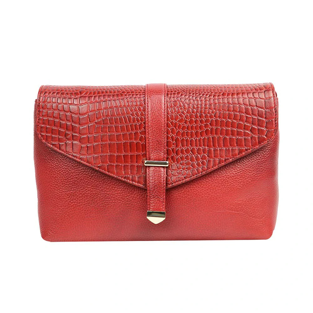 Croc Texture PU Leather Crossbody Bag