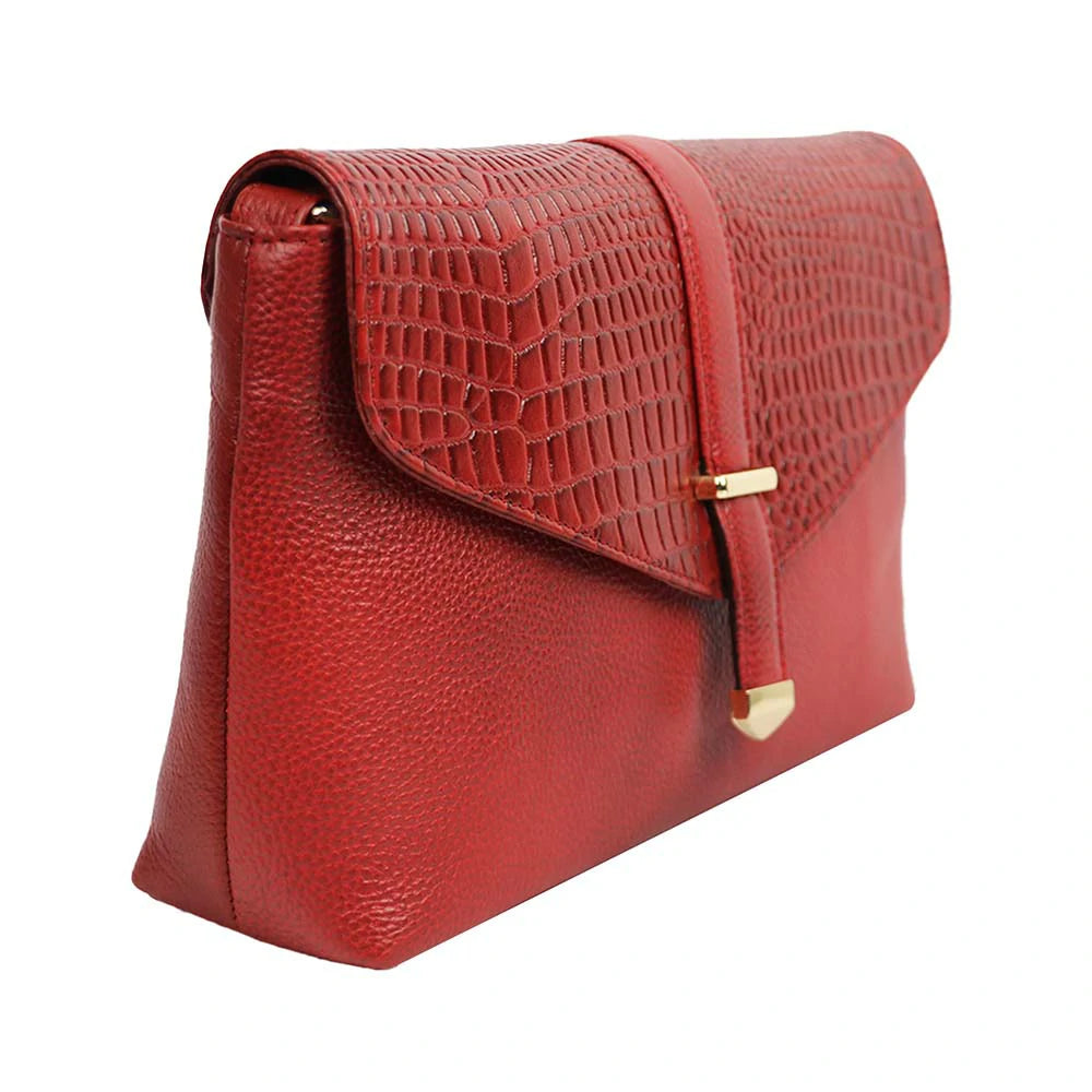 Croc Texture PU Leather Crossbody Bag