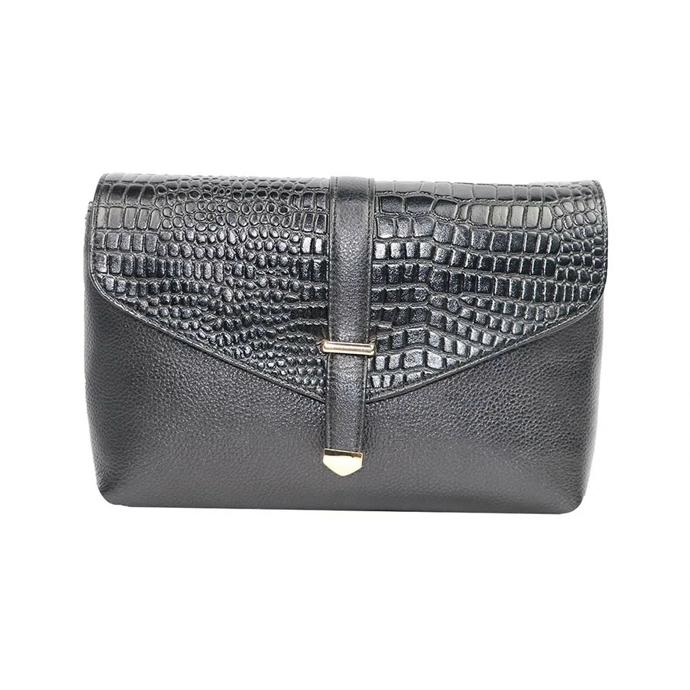 Croc Texture PU Leather Crossbody Bag