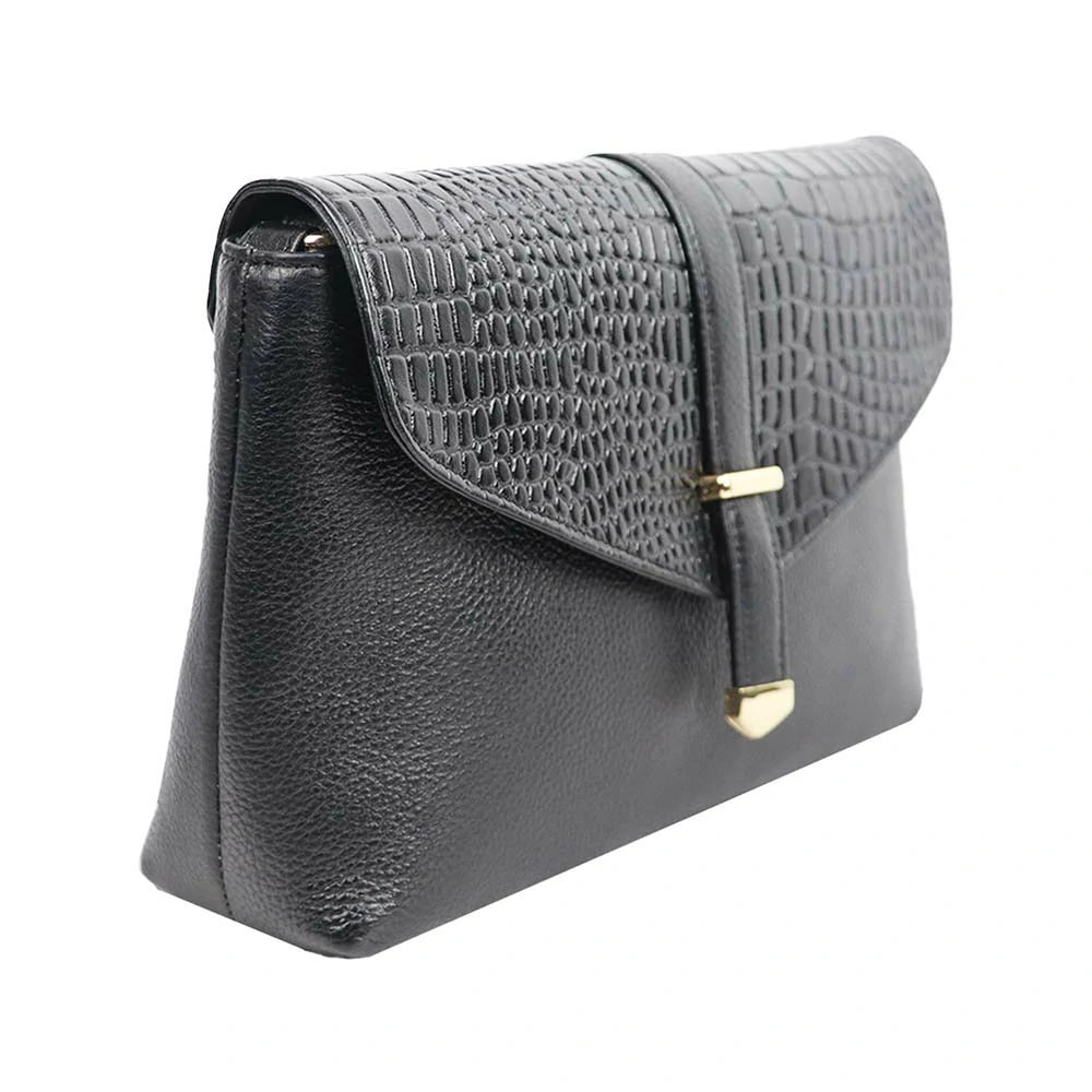 Croc Texture PU Leather Crossbody Bag